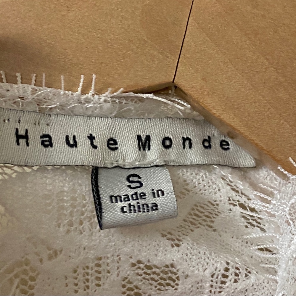 Haute monde white crop laced top - Picture 2 of 3